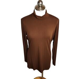 Commando Butter Long‎ Sleeve Turtleneck Women's Large Brown